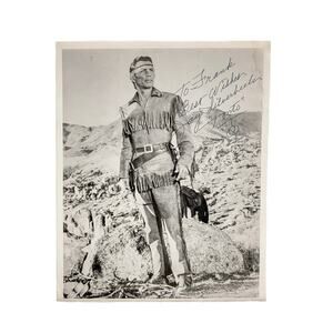 Vintage Jay Silverheels Signed 8x10 Photo The Lone Ranger Tonto Autograph